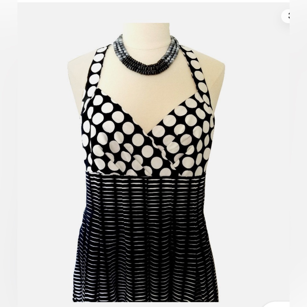 Calvin Klein Black and White Polka Dot Dress - Picture 1 of 5